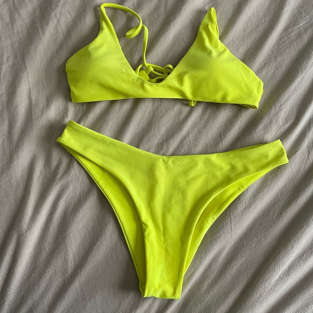 Zaful Neon Yellow Bikini Set